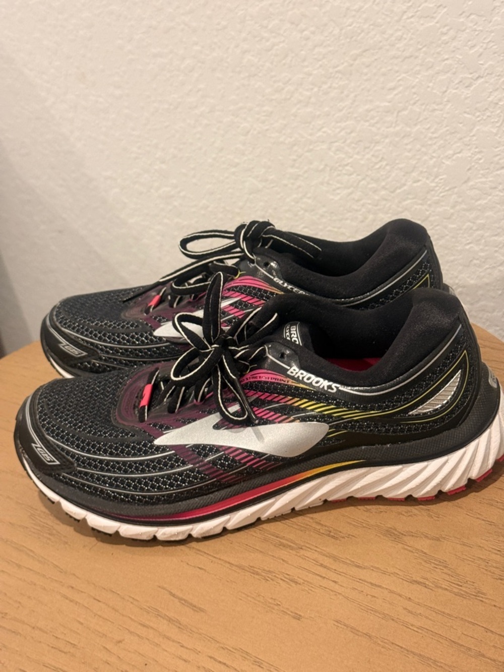 Brooks Women's Black Running Shoes with Pink &‎ Yellow Accents